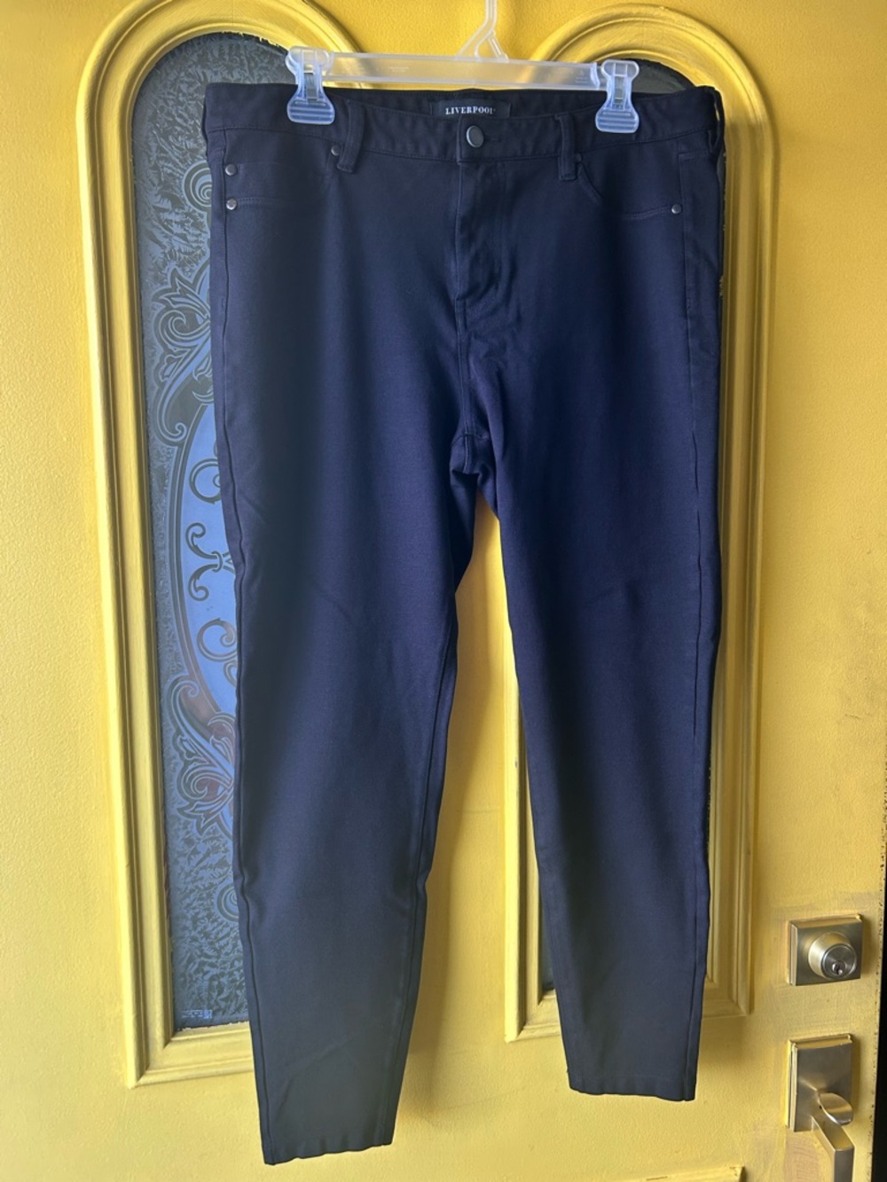 Liverpool Black High-Rise Button Fly Pants
